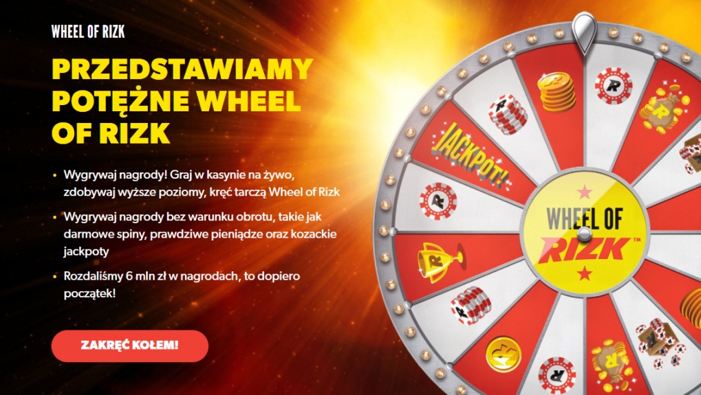 Koło fortuny w ofercie powitalnej rizk casino