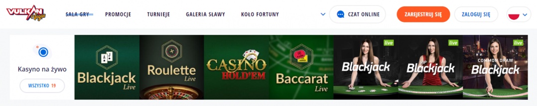Gry hazardowe które znajdziemy w Vulkan Vegas Casino
